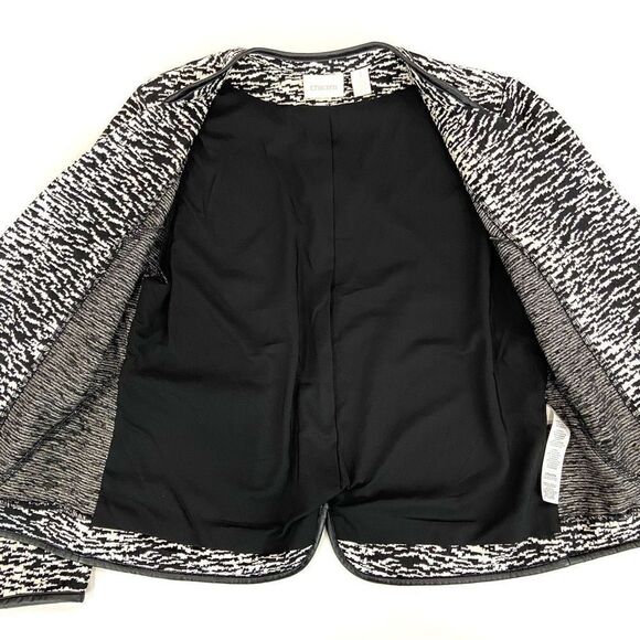 CHICO’S Black & White Blazer (Chico’s Sz 1) - Picture 5 of 11